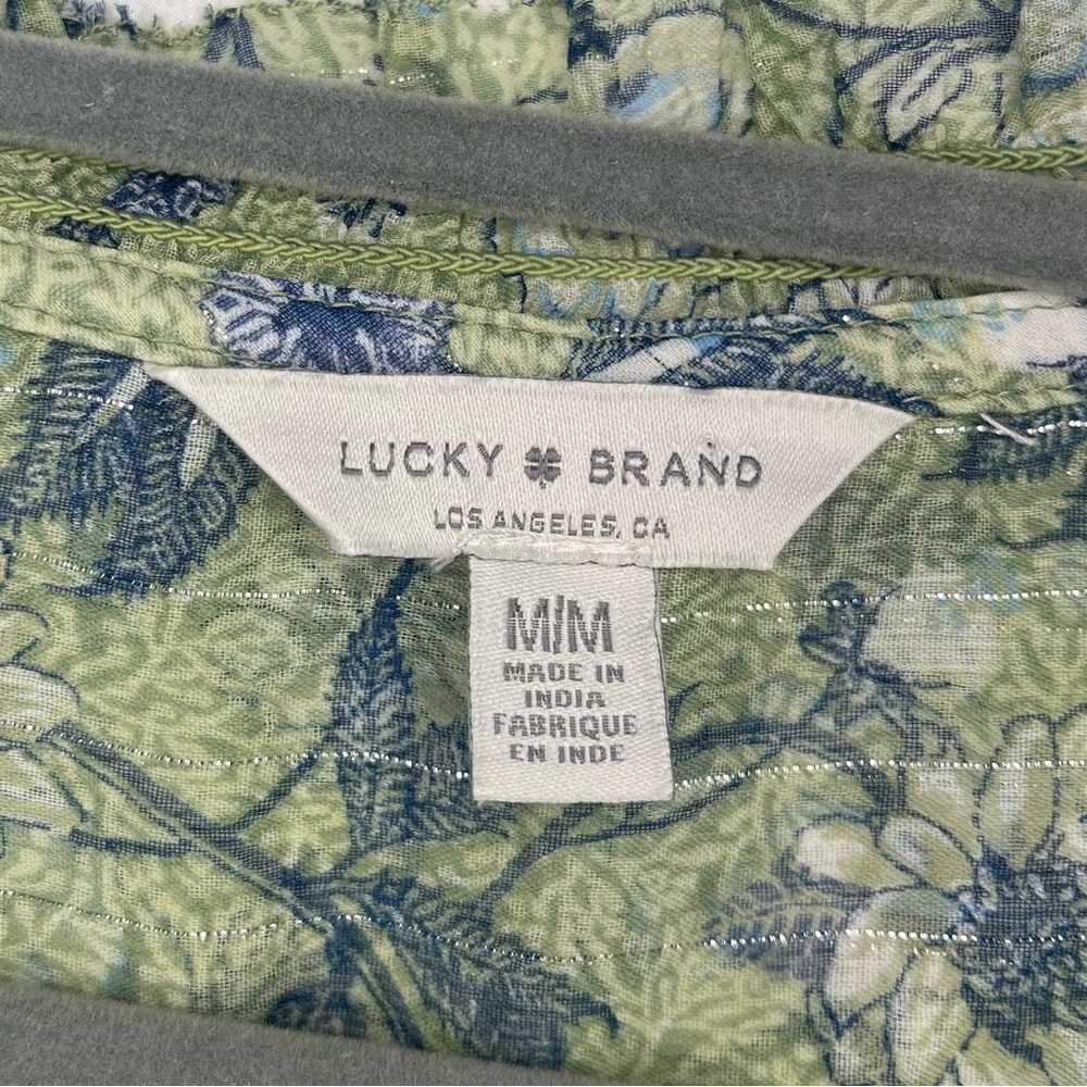 Lucky Brand Green Floral Blouse - Picture 5 of 7